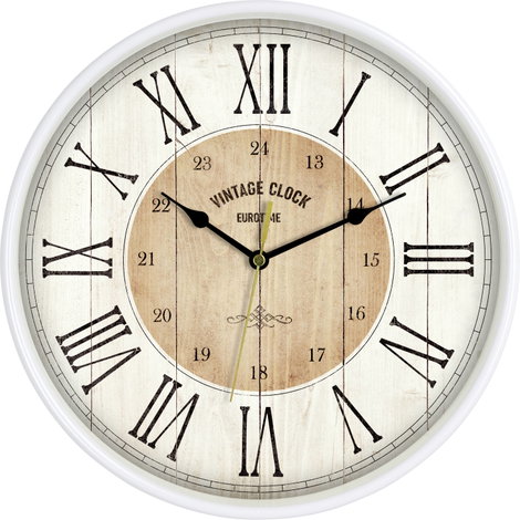 EUROTIME 81748-07 Kvarc Falióra 30.5 cm Fehér