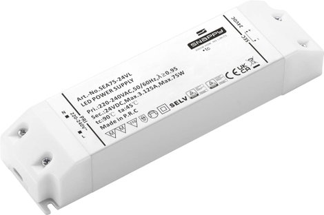 Dehner Elektronik SEA 75-24VL LED meghajtó Állandó feszültségű 75 W 3.12 A 24 V/DC Túlterhelés ellen