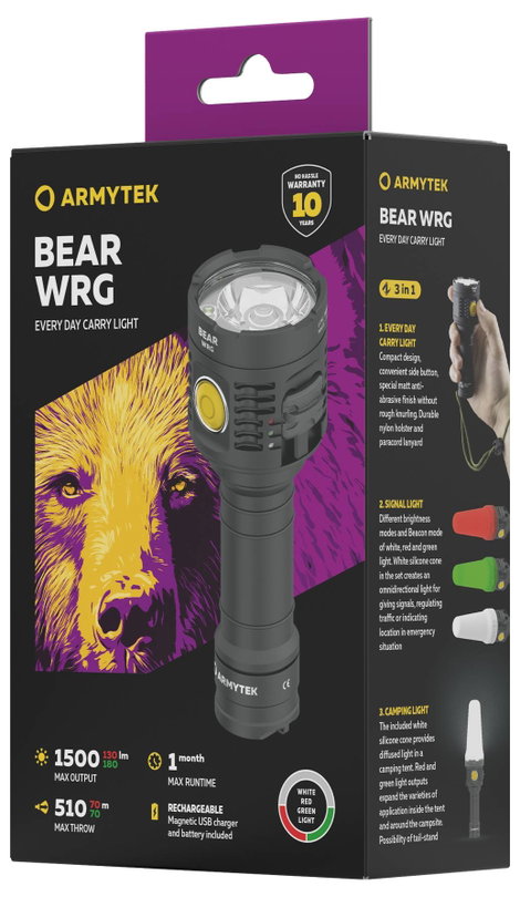 ArmyTek Bear LED Kézilámpa Akkuról üzemeltetett 1500 lm 135 g 6. kép