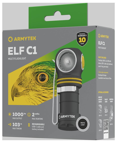 ArmyTek Elf C1 neutralweiß LED Kézilámpa Akkuról üzemeltetett 1000 lm 55 g 4. kép