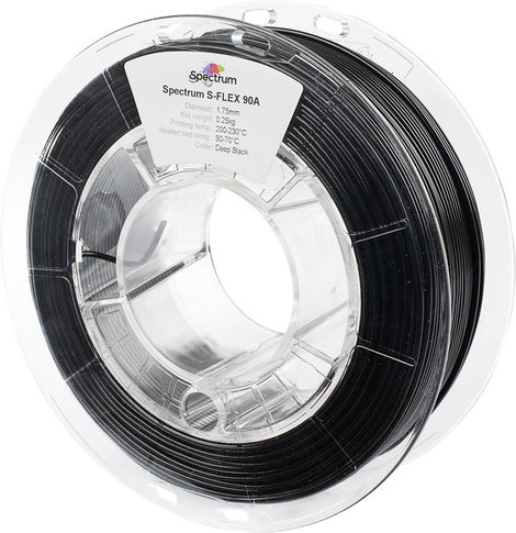 Spectrum Filaments 80262 S-Flex 90A 3D nyomtatószál TPU rugalmas 1.75 mm 250 g Mélyfekete, Fekete 1