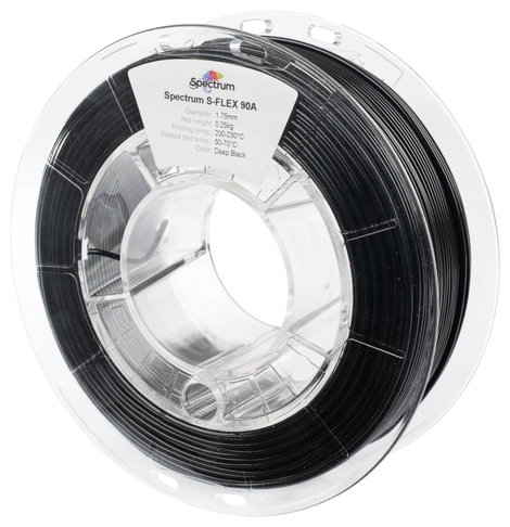 Spectrum Filaments 80262 S-Flex 90A 3D nyomtatószál TPU rugalmas 1.75 mm 250 g Mélyfekete, Fekete 1 3. kép