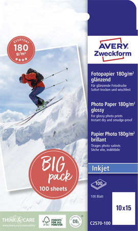 Avery-Zweckform Everyday C2570-100 Fénykép papír 10 x 15 cm 180 g/m² 100 lap Fényes