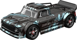 MJX Hyper GO Fekete Brushless 1:14 RC modellautó Elektro Rally 4WD RtR 2,4 GHz Akkuval és töltőkábel