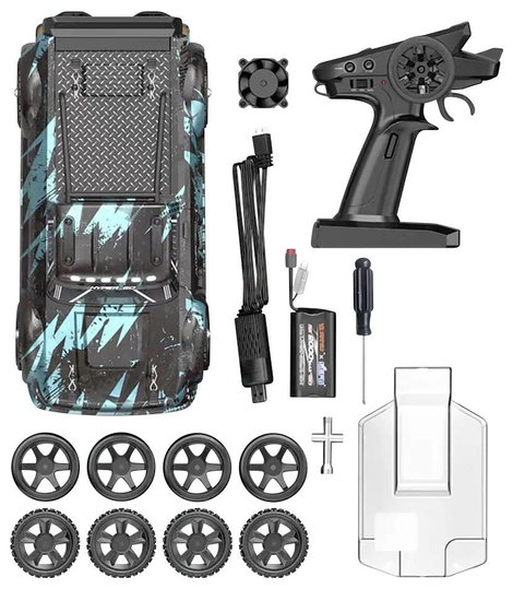 MJX Hyper GO Fekete Brushless 1:14 RC modellautó Elektro Rally 4WD RtR 2,4 GHz Akkuval és töltőkábel 9. kép