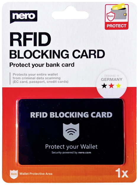 Nero RFID NFC Blocker kártya EMEA-33700001 Fekete 1 db 2. kép