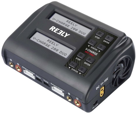 Reely V-Charge 200 Duo Modell töltő 10 A Lítiumion, LiPolimer, LiFePO, LiHV, NiCd, NiMH, Ólom-savas