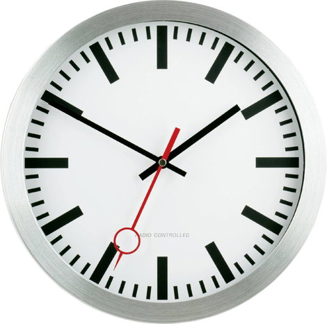 EUROTIME 59002-07 Rádiójel vezérlésű Falióra 30 cm Ezüst