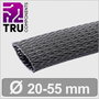 TRU COMPONENTS TC-13377572 T24CA109 Fonat védőtömlő Fekete Poliészter 20 - 55 mm méteráru bélyegkép
