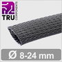 TRU COMPONENTS TC-13377556 T24CA105 Fonat védőtömlő Fekete Poliészter 8 - 24 mm méteráru bélyegkép