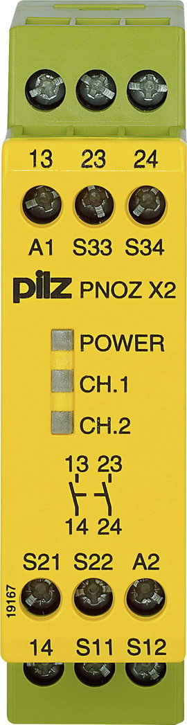 Biztonsági kapcsolókészülék PNOZ X2 24VAC/DC 2n/o PILZ 2 záró (Sz x Ma x Mé) 22.5 x 87 x 121 mm 1 db