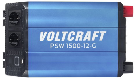 VOLTCRAFT Inverter PSW 1500-12-G 1500 W 12 V/DC - 230 V/AC tiszta szinuszhullám 4. kép