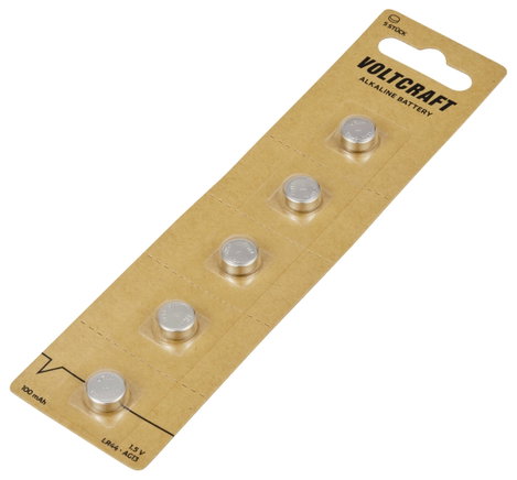 VOLTCRAFT LR 44 Gombelem 1.5 V 100 mAh Alkáli mangán VC-16108015 5 db