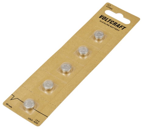 VOLTCRAFT LR 43 Gombelem 1.5 V 85 mAh Alkáli mangán VC-16108010 5 db