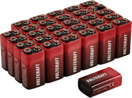 VOLTCRAFT VC-16107990 9V-os elem Alkáli mangán 550 mAh 9 V 30 db