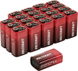 VOLTCRAFT VC-16107985 9V-os elem Alkáli mangán 550 mAh 9 V 20 db