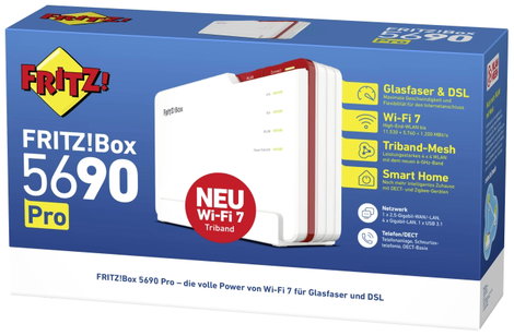 AVM FRITZ!Box 5690 Pro WLAN üvegszálas router 2.4 GHz, 5 GHz, 6 GHz 11 GBit/s 4. kép