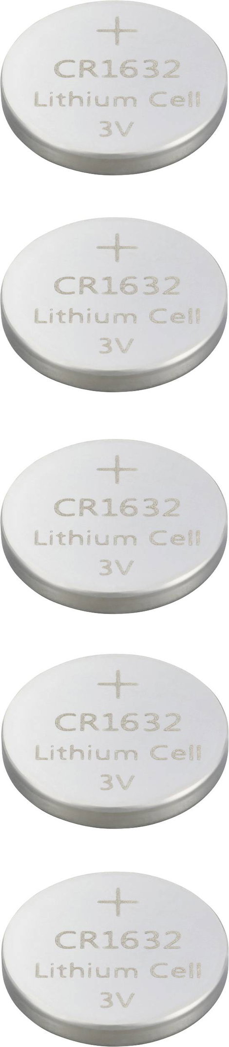 VOLTCRAFT CR 1632 Gombelem 3 V 130 mAh Lítium VC-11888235 5 db 2. kép