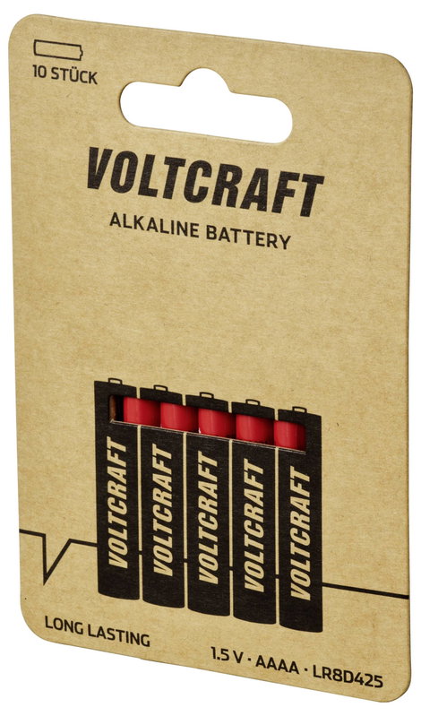 VOLTCRAFT VC-16108025 Mini elem (AAAA) Alkáli mangán 1.5 V 500 mAh 10 db 3. kép