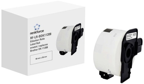 Renkforce Etikett tekercs Kompatibilis helyettesíti Brother DK-11208 90 x 38 mm Papír Fehér 400 db Á