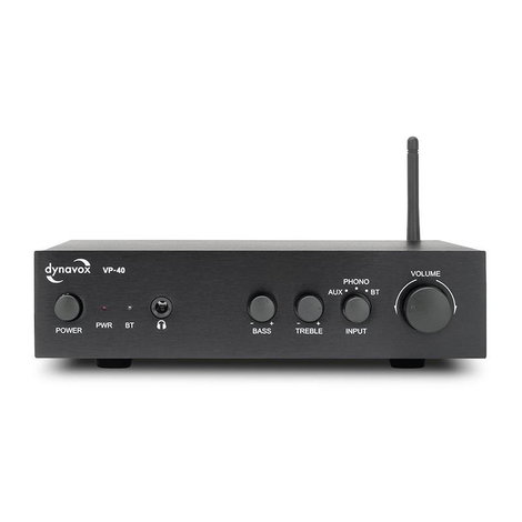 Dynavox VP-40 Sztereo erősítő 2 x 20 W Fekete Bluetooth®