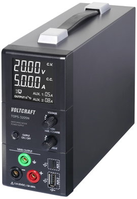 VOLTCRAFT TOPS-3205N Labortápegység, szabályozható 0.8 - 20 V/DC 0.1 - 5 A 100 W Kimenetek száma 3 x