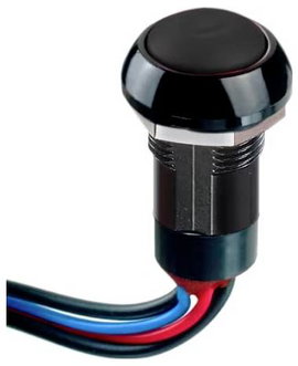 APEM IPR1FAD2 IP Series Kapcsoló 12 V/DC 4 A 1 x BE/KI Reteszelő (Ø x Ma) 12 mm x 20 mm IP67 1 db