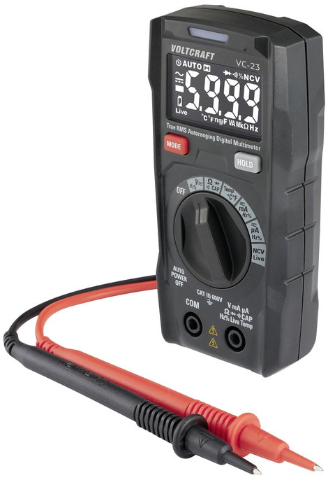 VOLTCRAFT VC-23 Kézi multiméter digitális CAT III 600 V Kijelző (digitek): 6000 2. kép