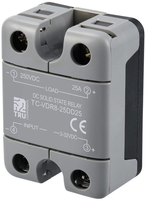 TRU COMPONENTS Félvezető relé TC-VDR8-25DD25 25 A Kapcsolási feszültség (max.): 250 V/DC Egyenáram á