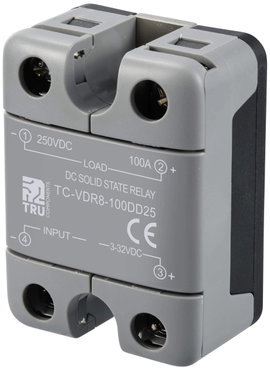 TRU COMPONENTS Félvezető relé TC-VDR8-100DD25 100 A Kapcsolási feszültség (max.): 250 V/DC Egyenáram