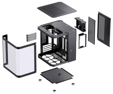 Jonsbo TK-1 2.0 Tempered Glass Mikro torony Számítógép ház Fekete 10. kép
