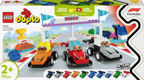 LEGO® DUPLO® 10445 F1® Team versenyautók versenyzőkkel