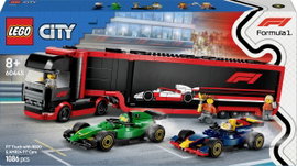 LEGO® CITY 60445 F1® Transporter RB20 és AMR24 F1® versenyautókkal