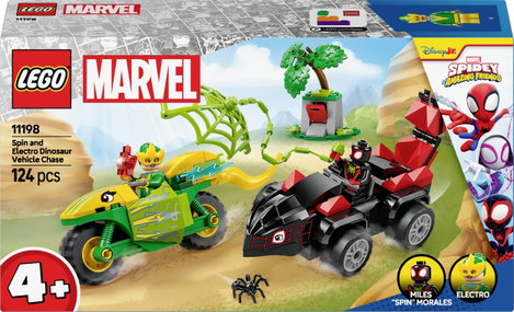 LEGO® MARVEL SUPER HEROES 11198 Akciós móka Spin és Electro segítségével dinoszaurusz gyorshajtóikba