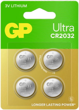 GP Gombelem CR 2032 3 V 4 db 220 mAh Lítium Ultra