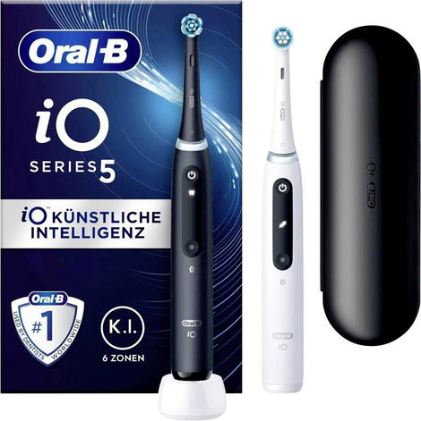 Oral-B iO Series 5 Duo 415121 Elektromos fogkefe Fekete, Fehér