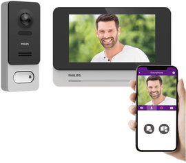 Philips WelcomeEye Wireless Videó kaputelefon Bluetooth™, WLAN Komplett készlet Fekete/szürke, Alumí