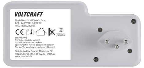 VOLTCRAFT SEM5000 CH DUAL Energiafogyasztás mérő Költség előrejelzés, Riasztó funkció, Beállítható á 3. kép