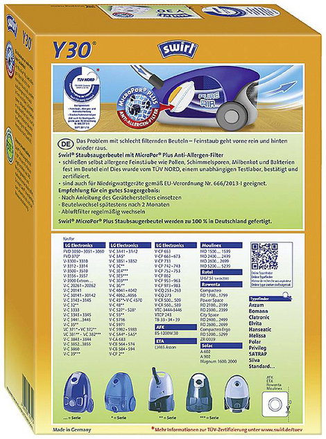 Porszívó zsák Swirl Y30 MicroPor® Plus 4 db 2. kép