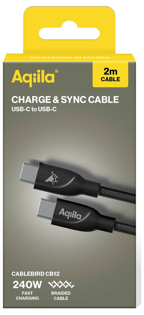 Aqiila USB C kábel USB 2.0 USB-C® dugó 2 m Fekete AQCBPBICB3BD874 2. kép
