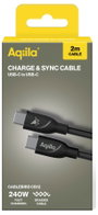 Aqiila USB C kábel USB 2.0 USB-C® dugó 2 m Fekete AQCBPBICB3BD874 2. bélyegkép