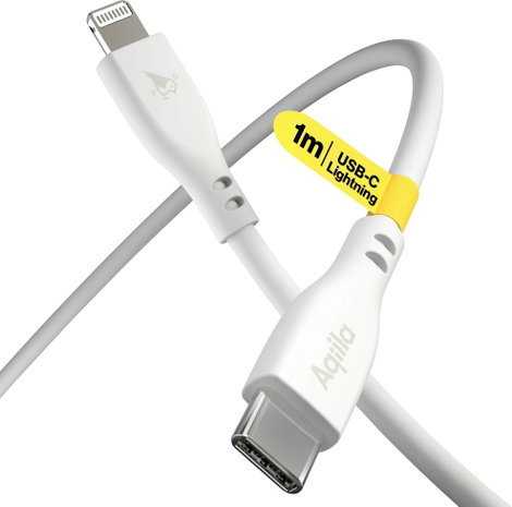 Aqiila USB C kábel USB 2.0 Apple Lightning dugó 1 m Fehér AQCBPBIC3SI836