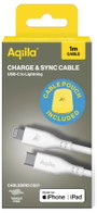 Aqiila USB C kábel USB 2.0 Apple Lightning dugó 1 m Fehér AQCBPBIC3SI836 2. bélyegkép