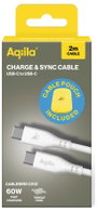 Aqiila USB C kábel USB 2.0 USB-C® dugó 2 m Fehér AQCBPBIC2SI829 2. bélyegkép