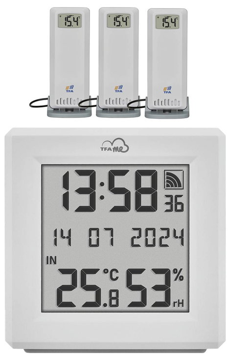 TFA Dostmann TFA.me Starter Set WLAN Gateway ID-01 mit 3 Sendern ID-A3 Vezeték nélküli digitális hőm 2. kép