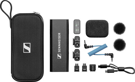 Sennheiser Profile Wireless 2-Channel Kamera mikrofon Szélvédővel, Vezetékkel, Táskával, Csíptetővel