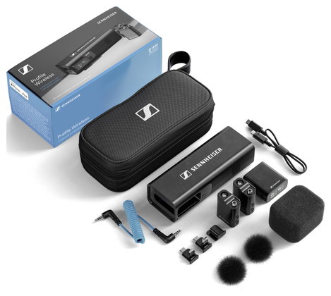 Sennheiser Profile Wireless 2-Channel Kamera mikrofon Szélvédővel, Vezetékkel, Táskával, Csíptetővel 2. kép