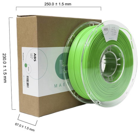 Maertz PMMA-1010-005 PMMA-1010-005 3D nyomtatószál ABS műanyag vegyileg ellenálló 1.75 mm 1000 g Zöl 2. kép