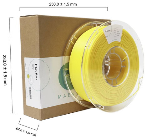 Maertz PMMA-1009-006 PMMA-1009-006 3D nyomtatószál PLA Pro 1.75 mm 1000 g Sárga 1 db 2. kép