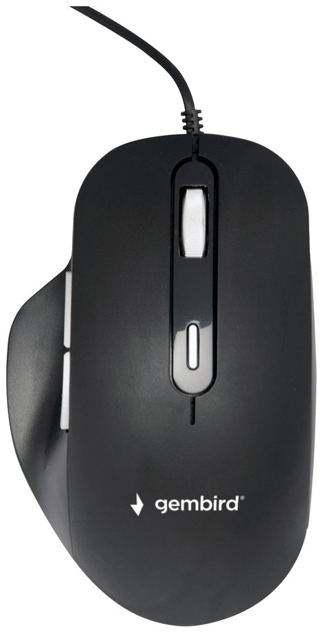 Gembird WLAN egér Vezetékes Optikai Fekete 6 Gombok 1200 dpi, 1800 dpi, 2400 dpi, 3600 dpi Világít,  2. kép
